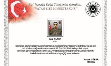 Gaziantep’e şehit ateşi düştü. Er Eyüp Güner bugün son yolculuğuna uğurlanacak