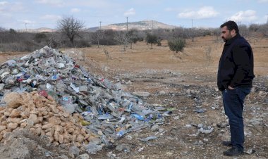 Fıstık Tarlasına plastik ve kimyasal atık yığınına tepki