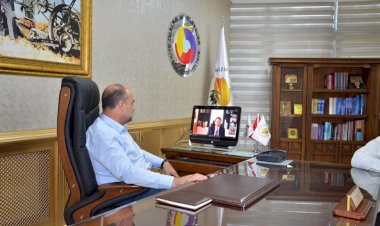 BAŞKAN SARI TOBB EKONOMİ BULUŞMASI VİDEO KONFERANSINA KATILDI