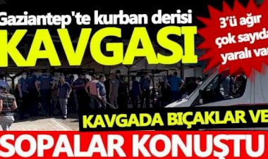 Kasaplar ve vatandaşların kurban derisi kavgasında kan aktı