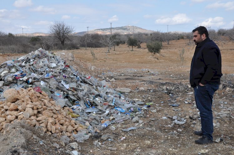 Fıstık Tarlasına plastik ve kimyasal atık yığınına tepki