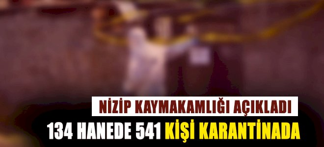 Nizip Kaymakamlığı Açıkladı 134 Hanede 541 Kişi Karantina Altında