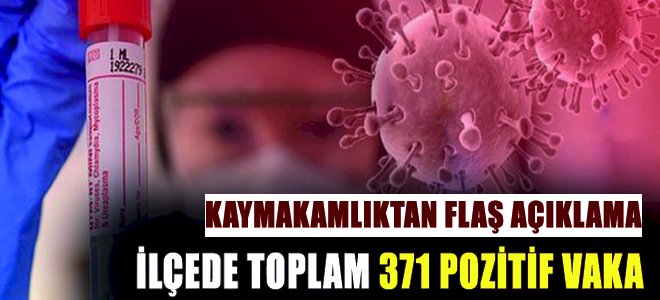 Kaymakamlıktan Flaş Açıklama İlçede Toplam 371 Pozitif Vaka