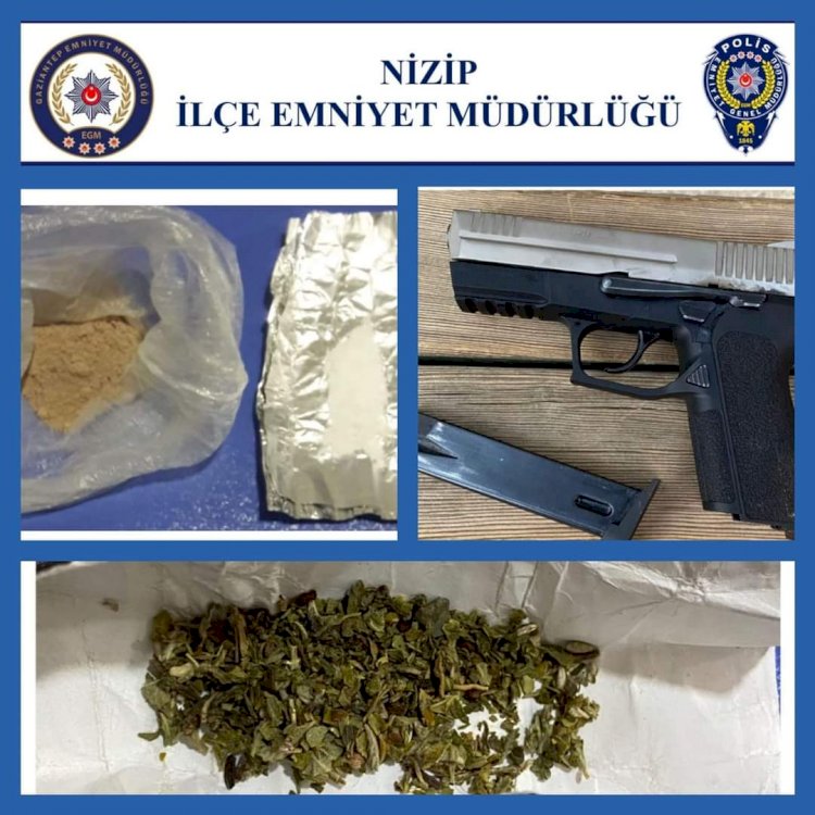 Nizip'te uyuşturucu ve silah yakalandı