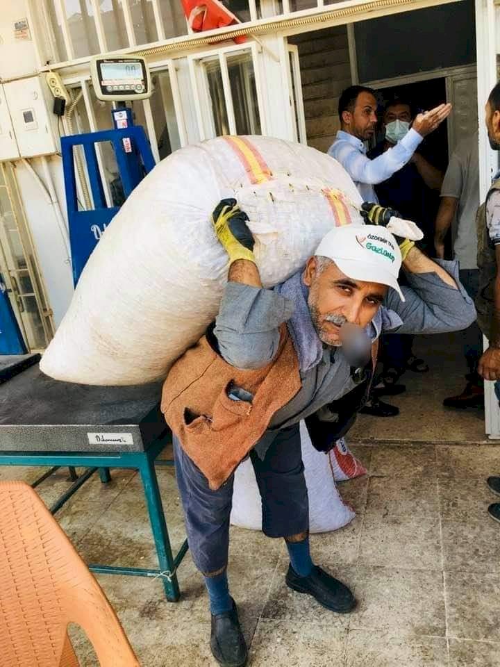 Hayatın yükünü sırtında taşıyor 