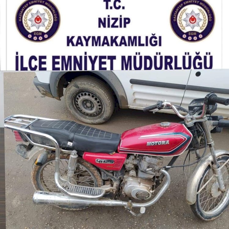 Gaziantep'ten çalınan motosiklet Nizip'te yakalandı