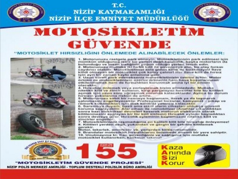 NİZİP EMNİYETTEN MOTOSİKLETİM GÜVENDE PROJESİ