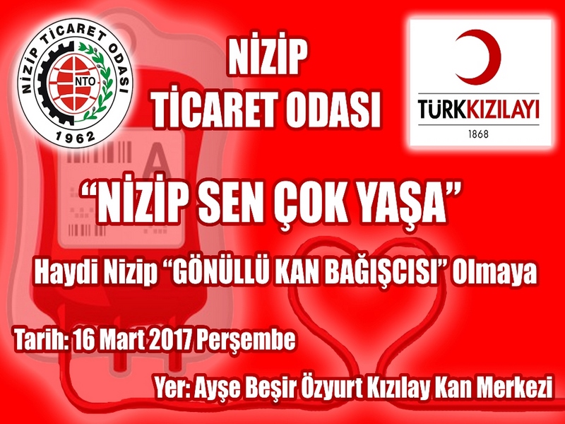 NİZİP TİCARET ODASINDAN GELENEKSEL KAN BAĞIŞI KAMPANYASI