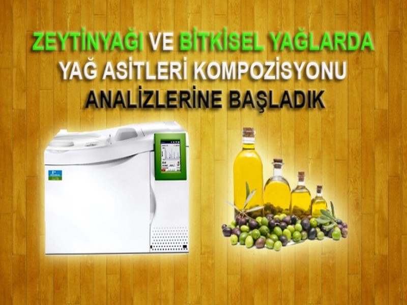 ZEYTİNYAĞI VE BİTKİSEL YAĞLARDA YAĞ ASİTLERİ KOMPOZİSYONU ANALİZLERİNE BAŞLADIK