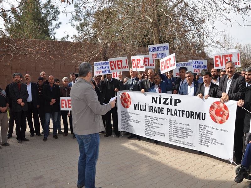 NİZİP MİLLİ İRADE PLATFORMU NDAN EVET KAMPANYASI